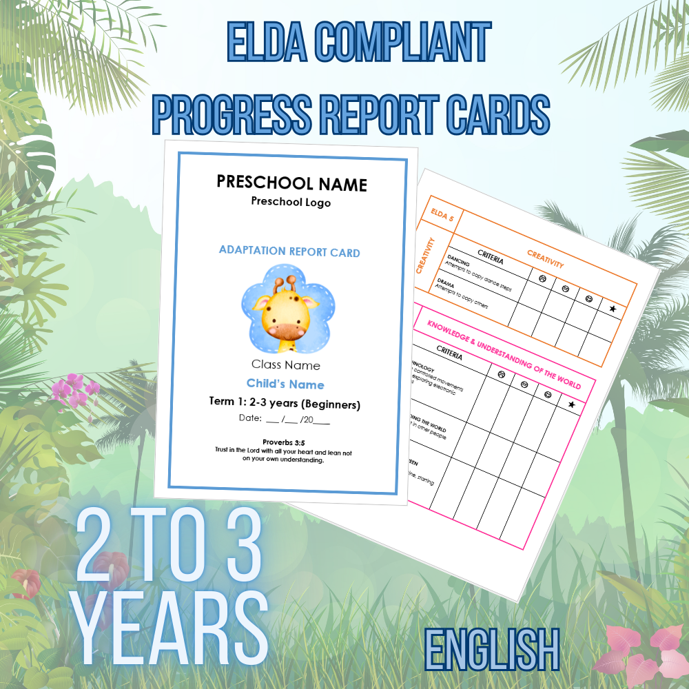 ELDA REPORT CARDS ( AGES 2 - 3 )