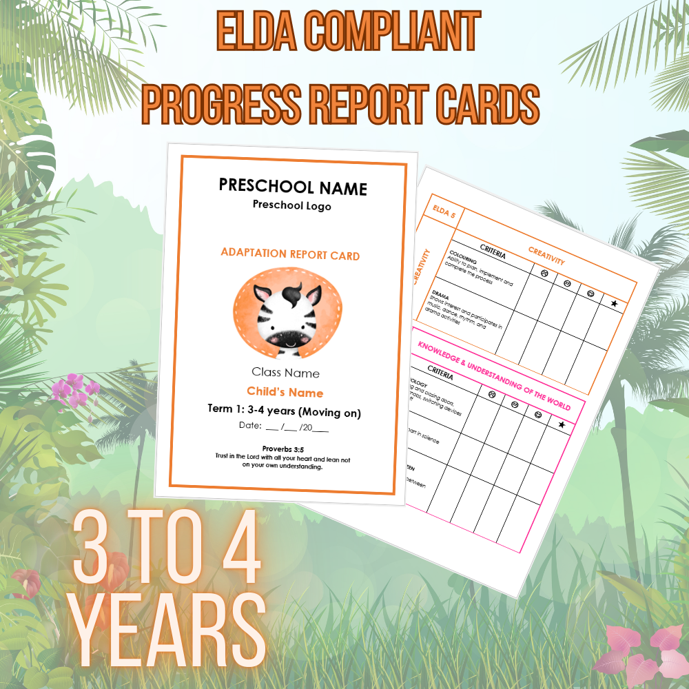 ELDA REPORT CARDS ( AGES 3 - 4 )