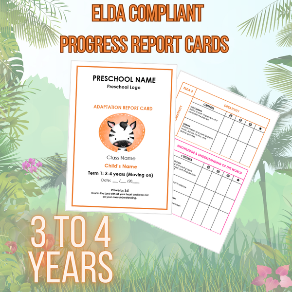 ELDA REPORT CARDS ( AGES 3 - 4 )