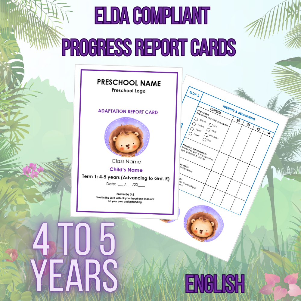 ELDA REPORT CARDS ( AGE 4 - 5 )