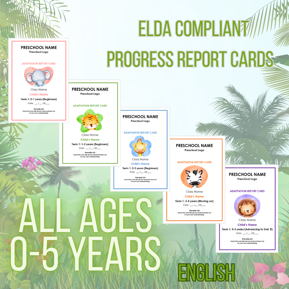 ELDA REPORT CARDS COMBINED AGES (1-5)