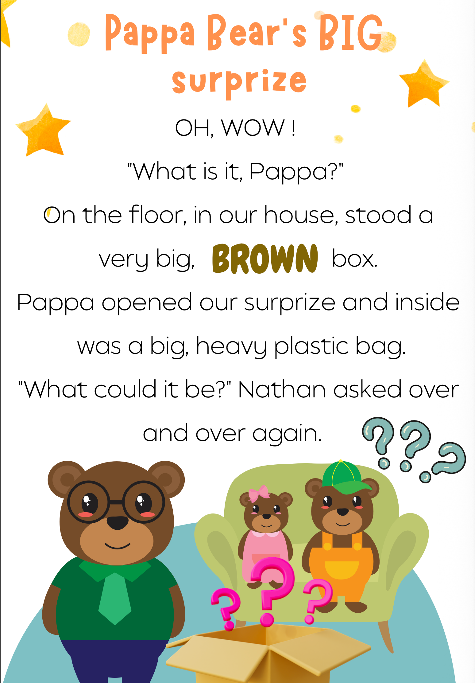 STORY BOOK - PAPPA BEAR'S BIG SURPRISE